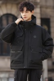 Tim冬季新款工装羽绒服男短款冲锋衣保暖羽绒外套Y3692-P235，男装羽绒服，电商A239