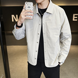 男士翻领夹克春秋韩版时尚休闲外套简约百搭潮流上衣JK2626-P128，男装夹克，电商A239
