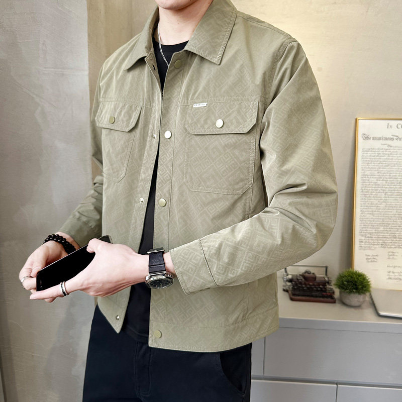 春季新款翻领外套潮牌百搭上衣男日系复古工装夹克JK1011-P130,男装夹克,电商A239