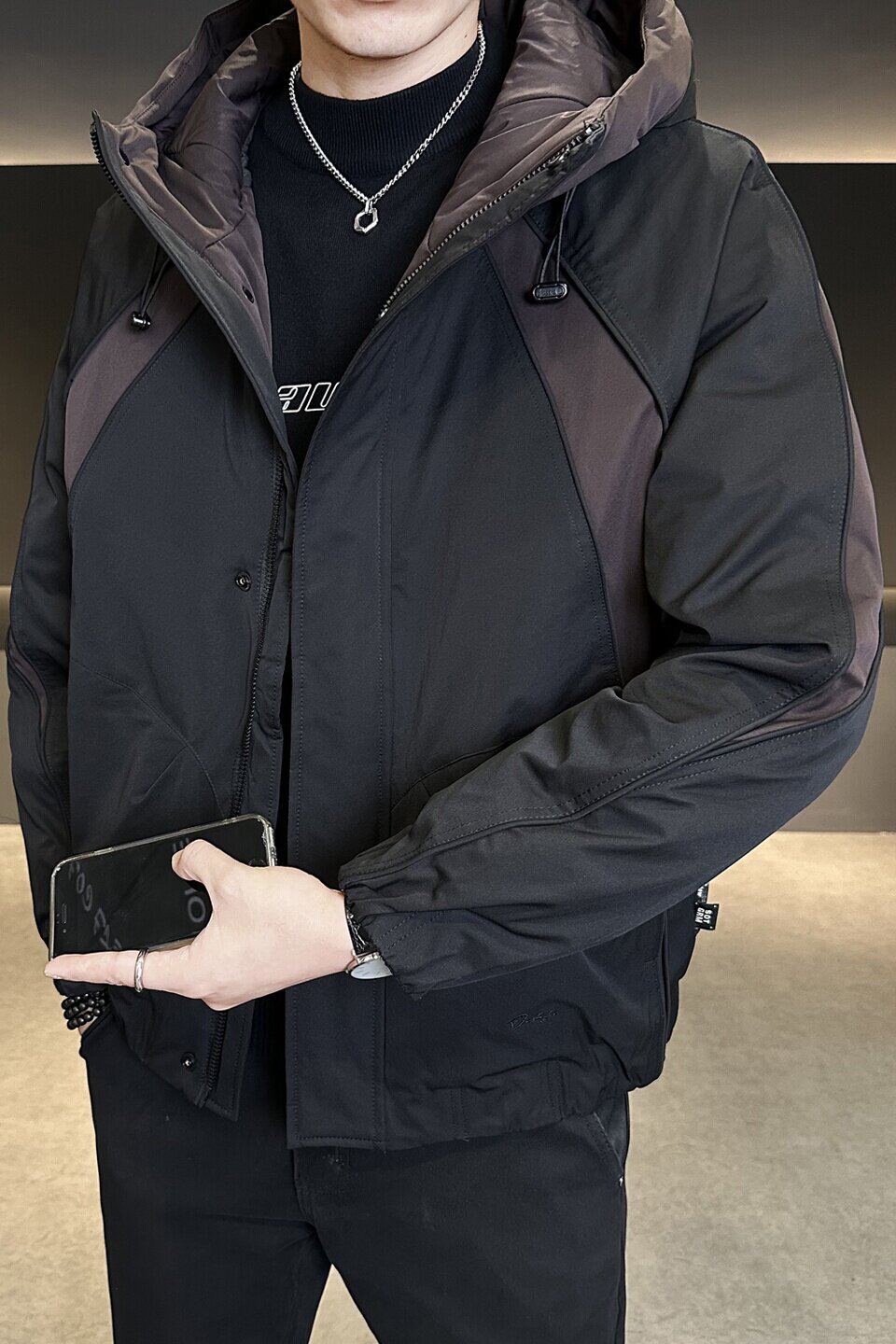 冬季标新款拼接羽绒服男短款保暖羽绒外套Y2559-P220,男装羽绒服,电商A239