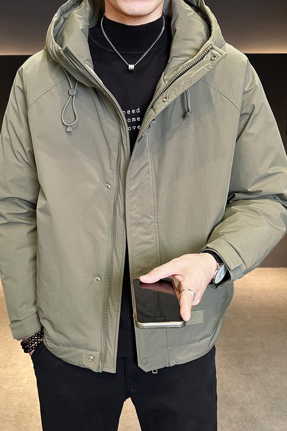 标连帽羽绒服男冬季潮流休闲短款外套男士夹克Y2523-P198,男装夹克,电商A239