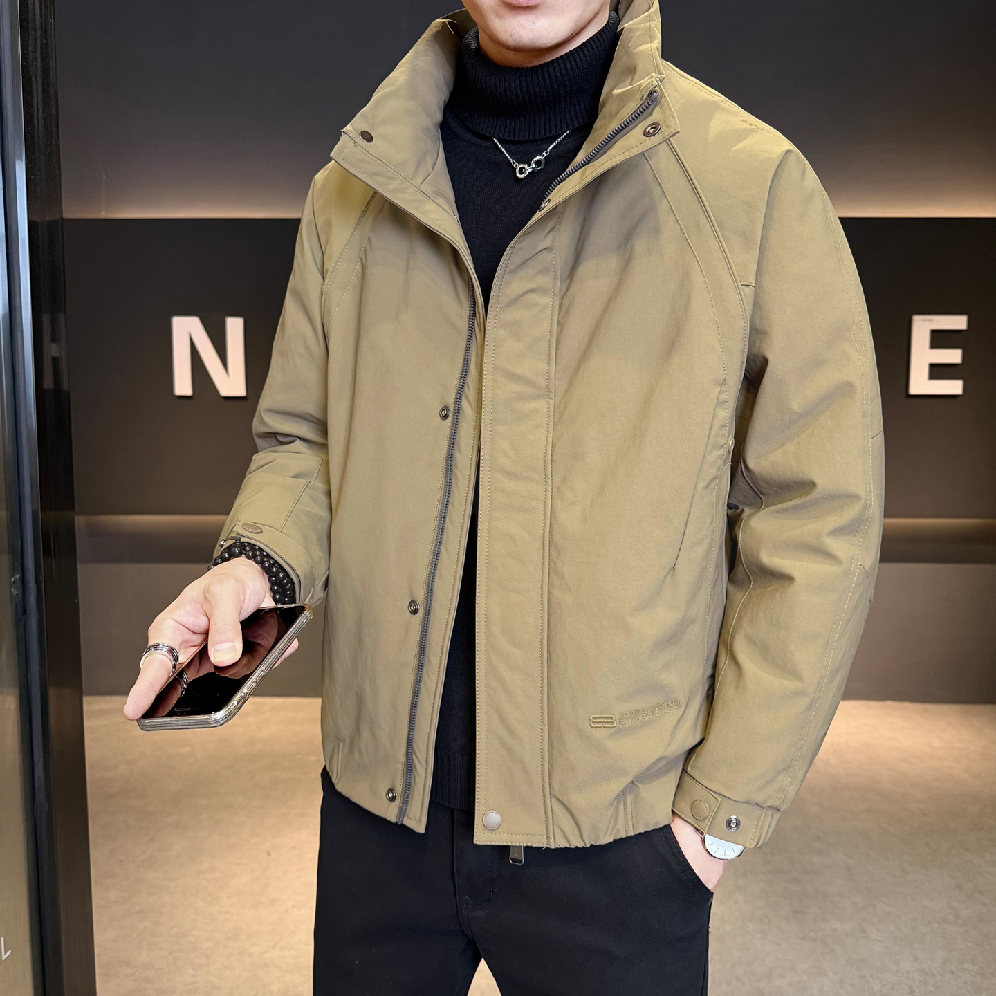 标羽绒服男工装风冬季潮流立领短款外套男士夹克Y185-P198,男装夹克,电商A239 标羽绒服男工装风冬季潮流立领短款外套男士夹克Y185-P198,男装夹克,电商A239