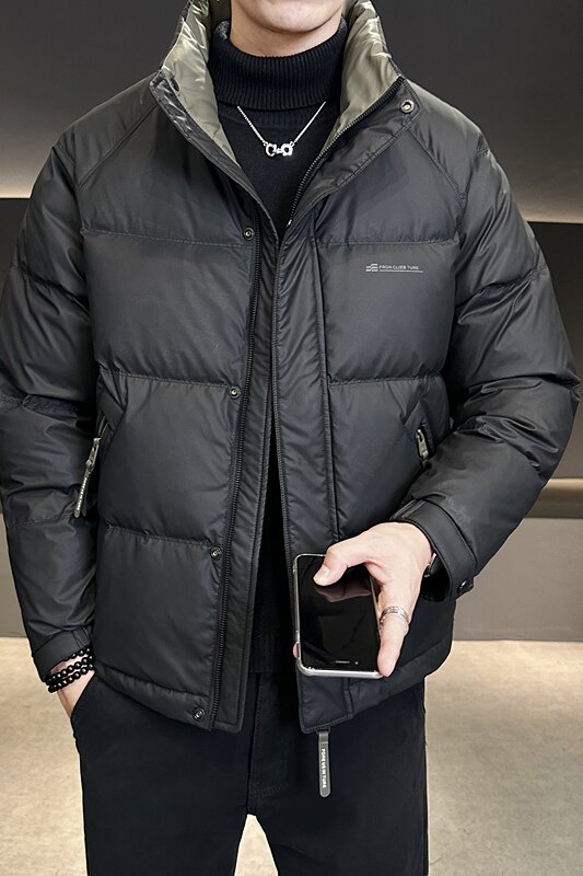 新款拼色立领羽绒服男短款外衣保暖羽绒外套Y611-P165,男装羽绒服,电商A239