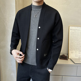 春季纯色开衫毛衣外套男韩版休闲针织衫上衣披肩K7703-P115，男装针织衫/毛衣，电商A239