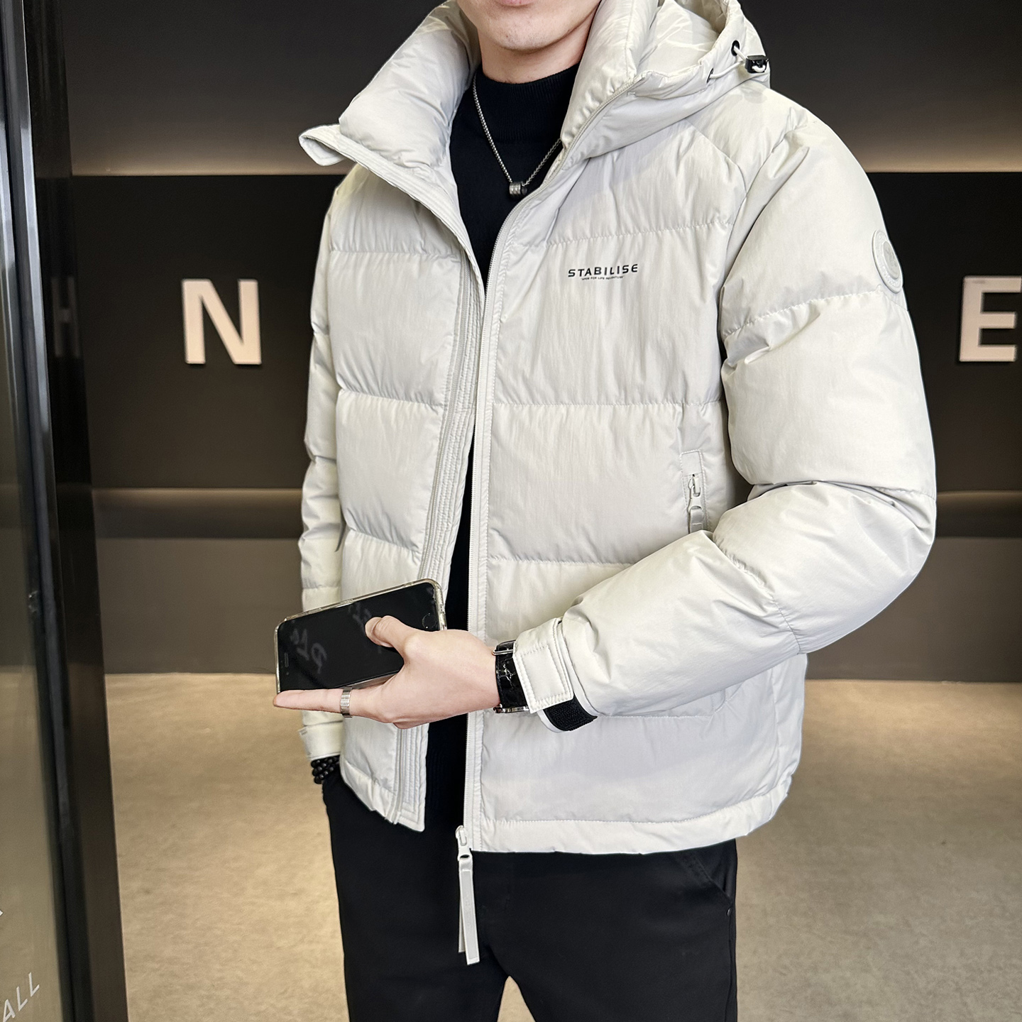 冬季男士羽绒服新款青年时尚简约修身保暖百搭外套Y6666-P215，男装羽绒服，电商A239