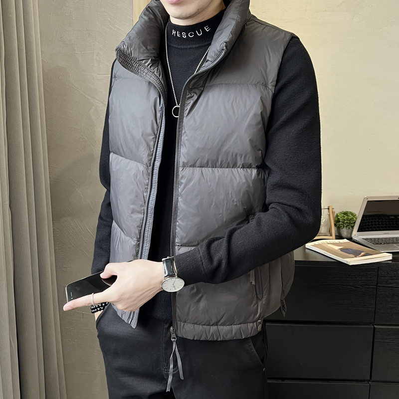 短款立领羽绒马夹男 休闲日系面包服保暖外套马甲背心M211-P120，男装背心/马甲，电商A239