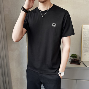 男士新款圆领百搭高级感时尚短袖t恤棉质潮流夏季上衣服T3628-P35图片
