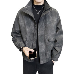 春季立领皮衣夹克男时尚潮流外套青年帅气机车服上衣P1118-P155图片