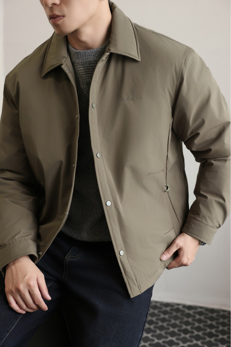 标轻薄羽绒服男冬季潮流翻领短款休闲外套男士夹克Y5530-P165,男装夹克,电商A239
