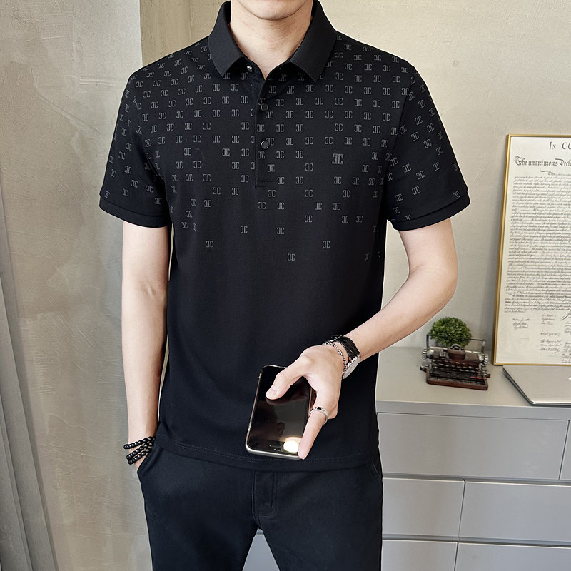 新款男士翻领短袖POLO衫时尚百搭休闲上衣T恤潮PL9008-P65,男装Polo衫,电商A239