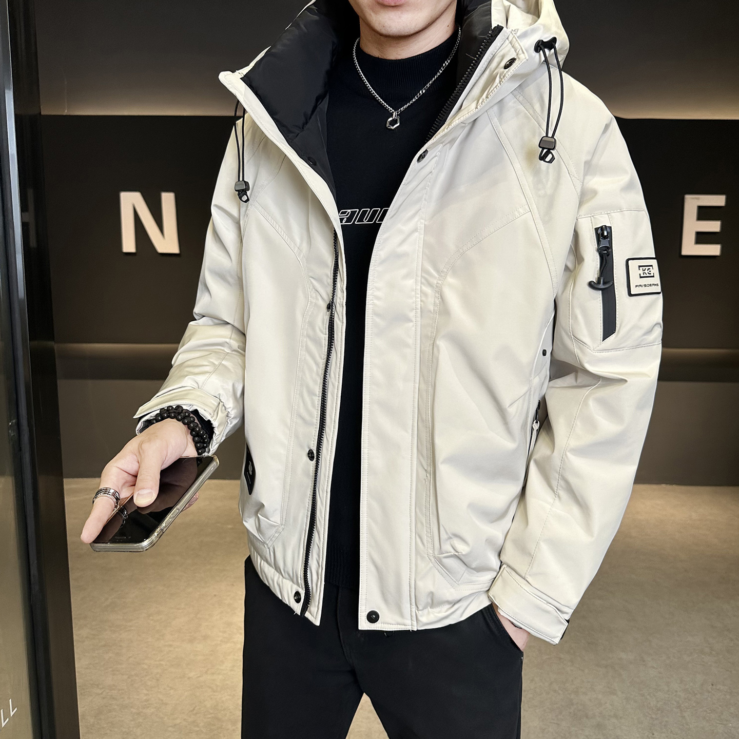 冬季新款工装羽绒服男短款保暖羽绒外套夹克YR25109-P245，男装夹克，电商A239