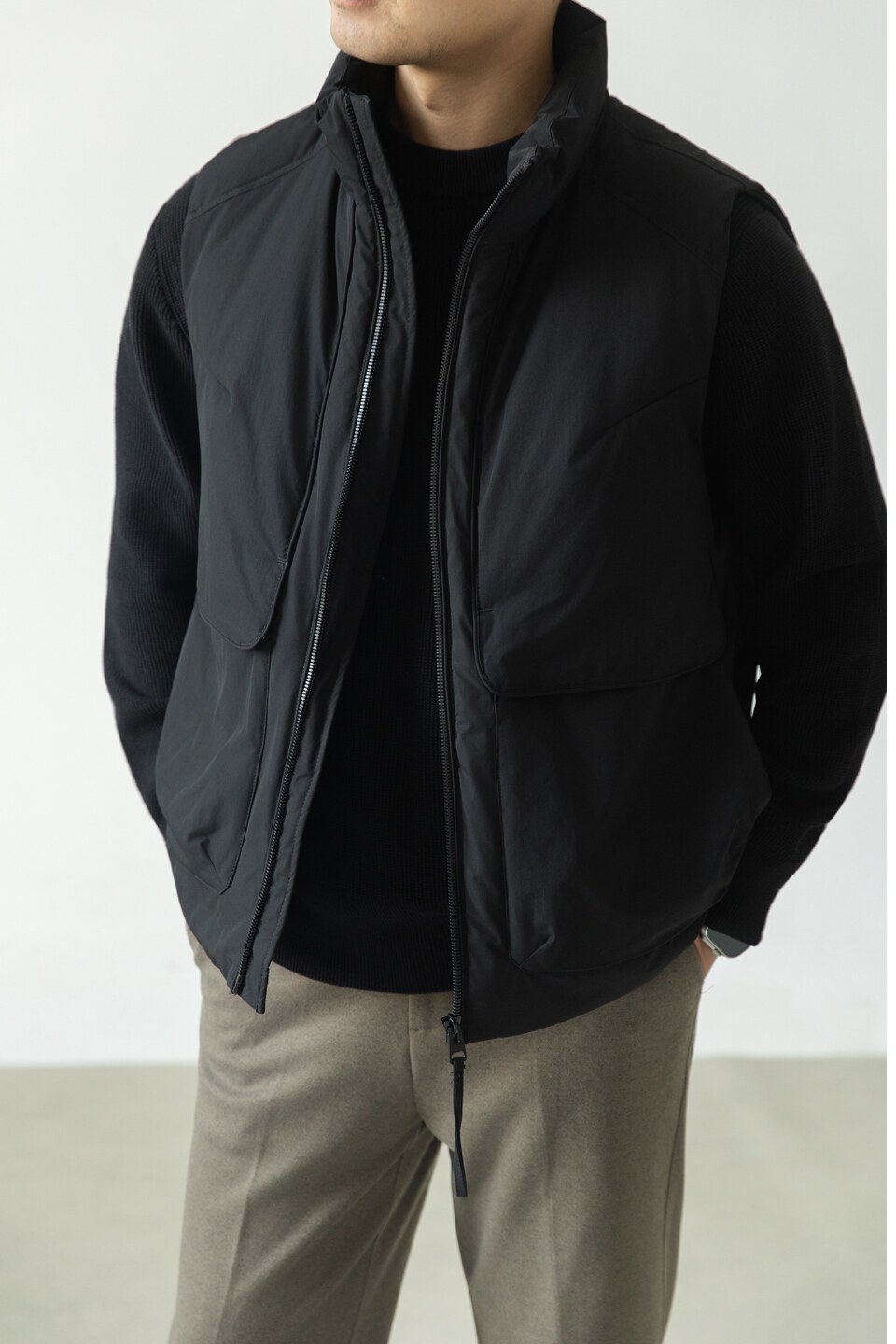 老钱风标羽绒马甲男冬季宽松潮牌保暖外套羽绒服背心M159-P125,男装背心/马甲,电商A239