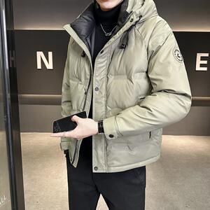 冬季店主风新款连帽羽绒服男 短款保暖羽绒外套Y155-P175图片