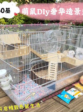 60基梦幻主题仓鼠豪华笼子金丝熊三层便宜大笼子别墅饲养用品大全