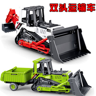 儿童惯性双头推土机挖掘机铲车多功能翻斗运输车男孩工程模型玩具