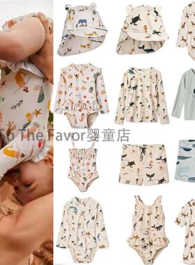 25LE男女童泳衣海洋动物系列长袖泳衣动物园防晒泳衣