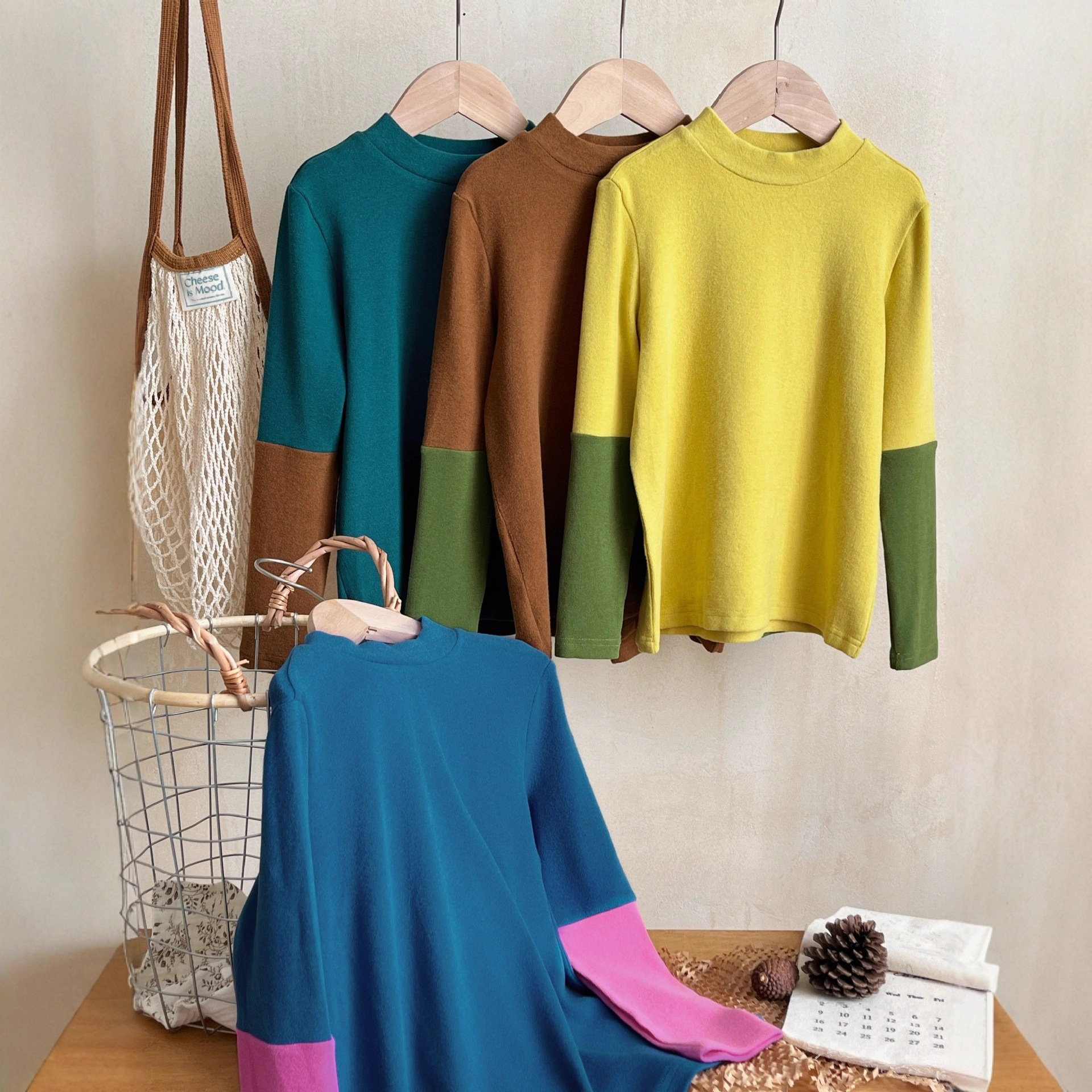 25年秋冬NU自制慕斯绵羊绒打底呼吸彩色打底外穿搭配男女童家居服