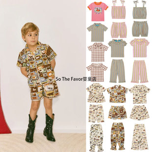 T恤吊带衫 26春夏MP男女童短袖 农场系列绑带上衣休闲短裤 套装 童装
