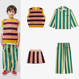 2024秋季BC新品男女童针织毛衣衬衫裤子儿童套装