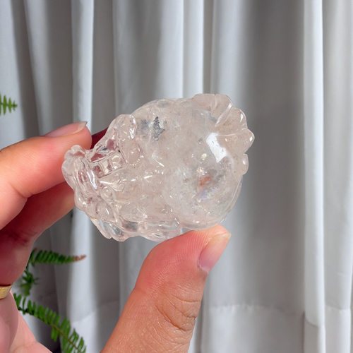 天然透粉阿塞彩虹龙龟摆件：48*39*30mm，重：81.6g，276号