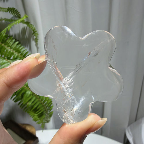 天然喜马白水晶净体五角星摆件：63*22mm，重：119.2g，366号