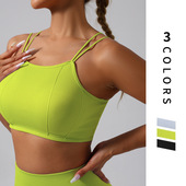 欧美新款 高弹力无缝吊带透气打底防走光运动防震外穿内搭