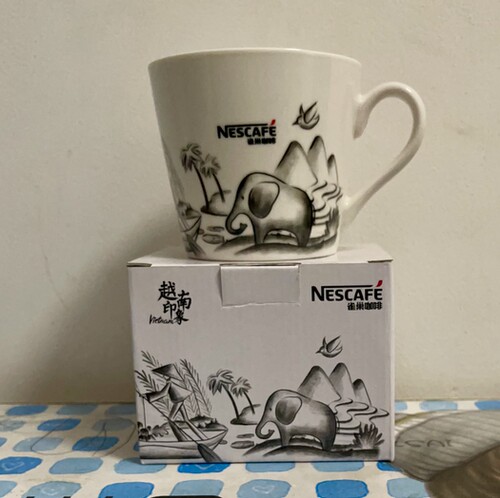 2019款雀巢咖啡越南印象杯子风情杯白色水杯带早餐杯340ml咖啡杯