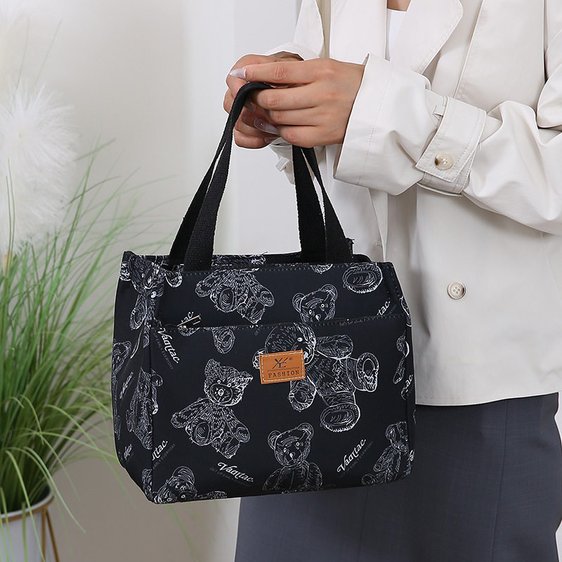 带娃手提妈咪包拉链款洋气新款外出带饭上班时尚通勤饭盒便当包袋