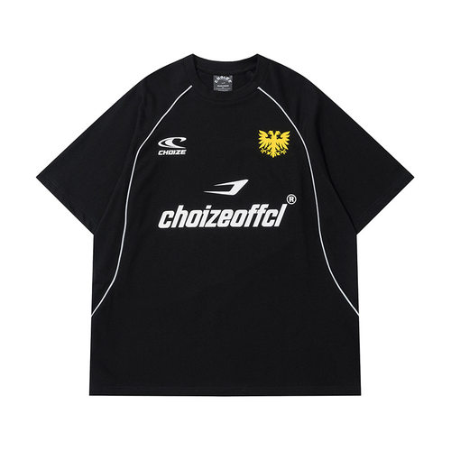 美式复古街头赛车印花短袖T恤男女2026年夏季设计宽松情侣上衣潮