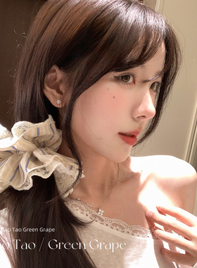 韩系条纹蕾丝双层大肠发圈女夏天高级感超大扎发头绳巨好看发饰