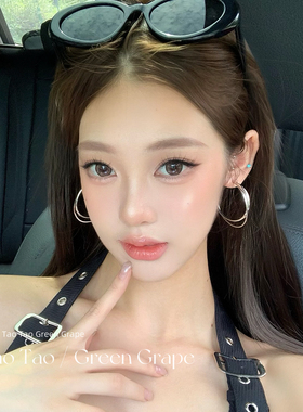 银色双层圈圈耳环女轻奢高级感气质大耳圈圆圈耳钉素圈耳夹耳饰