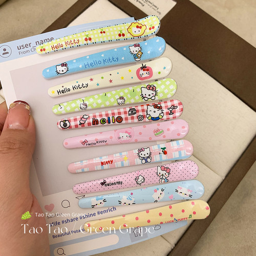 可爱甜美粉色HelloKitty发夹边夹侧边前额刘海夹KT猫咪碎发夹子