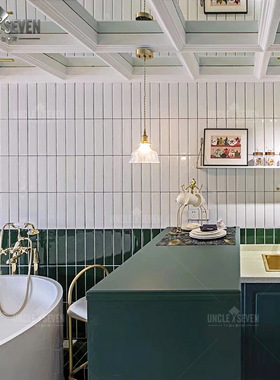 北欧厨卫地铁砖 人字帖粉色墨绿色面包砖 厨房墙砖厕所卫生间瓷砖