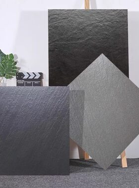 哑光黑灰色瓷砖通体户外砂岩800X800仿古砖露台庭院凹凸防滑地砖