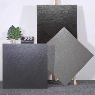 哑光黑灰色瓷砖通体户外砂岩800X800仿古砖露台庭院凹凸防滑地砖