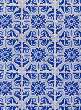 150*150徽式建筑地砖中式民国墙地砖民宿墙砖 青花瓷蓝色复古花砖