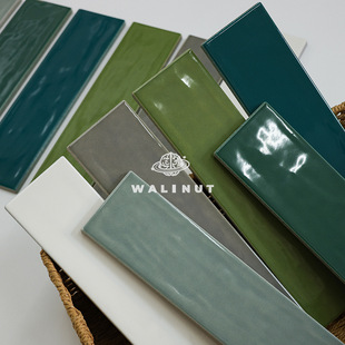 法式手工砖白色亮光纯色全瓷长条砖厨房卫生间餐厅浴室墙砖瓷砖