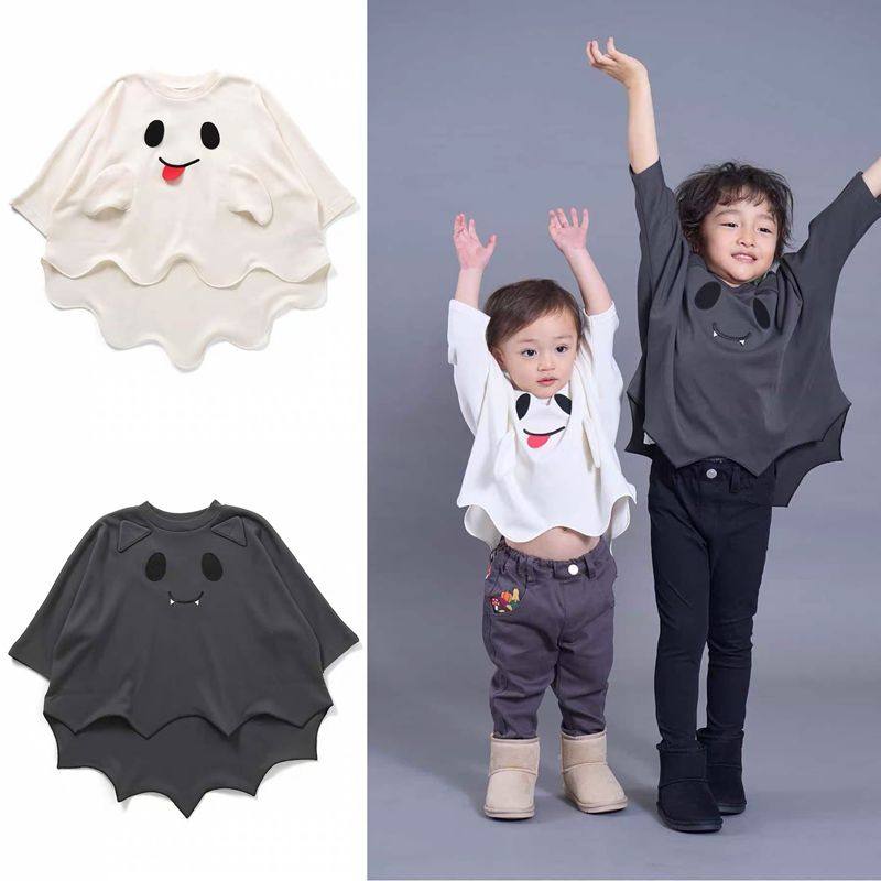 日系男女童长袖T恤蝙蝠衫