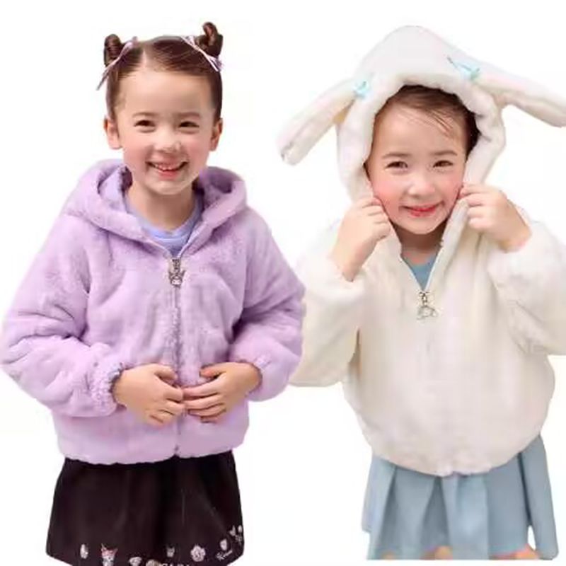 女童秋冬季加绒加厚保暖拉链外套
