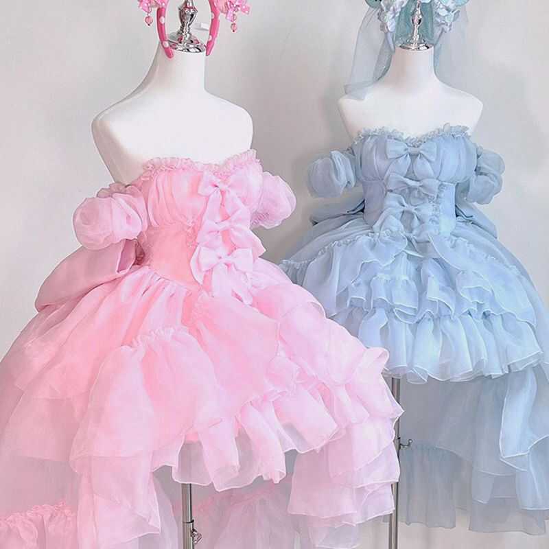 女童礼服在逃公主风蓬蓬裙洛丽塔公主裙蝴蝶结生日礼服裙走秀演出