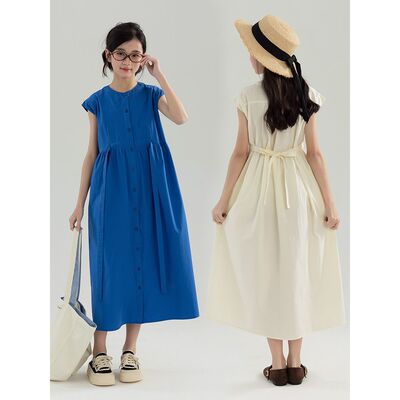 女童连衣裙夏季中大童纯棉森系