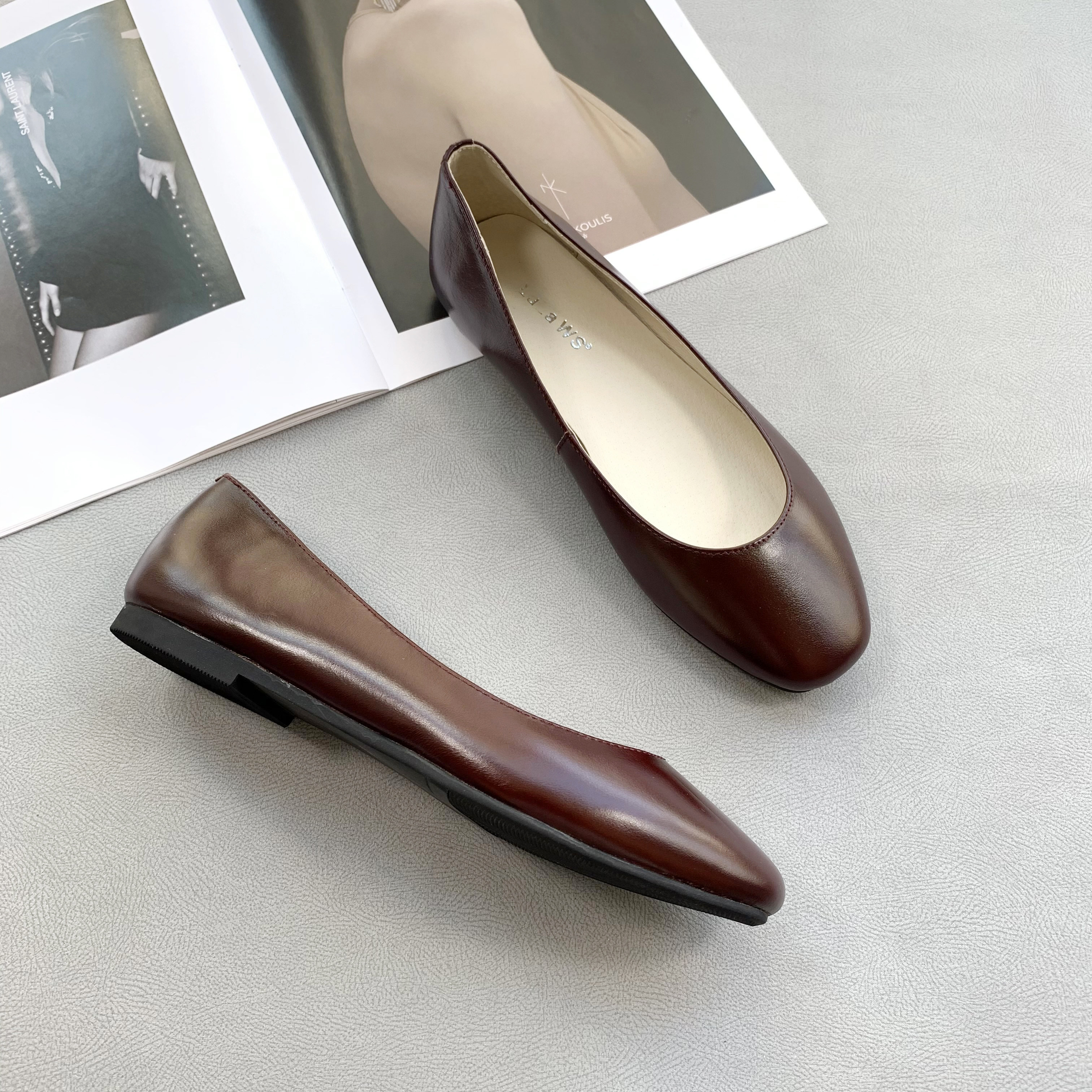 新款法式复古真皮方头浅口平底单鞋女小皮鞋软底百搭舒适奶奶鞋春,女鞋,浅口单鞋,淘宝优惠券,粉丝福利购,淘宝优惠卷