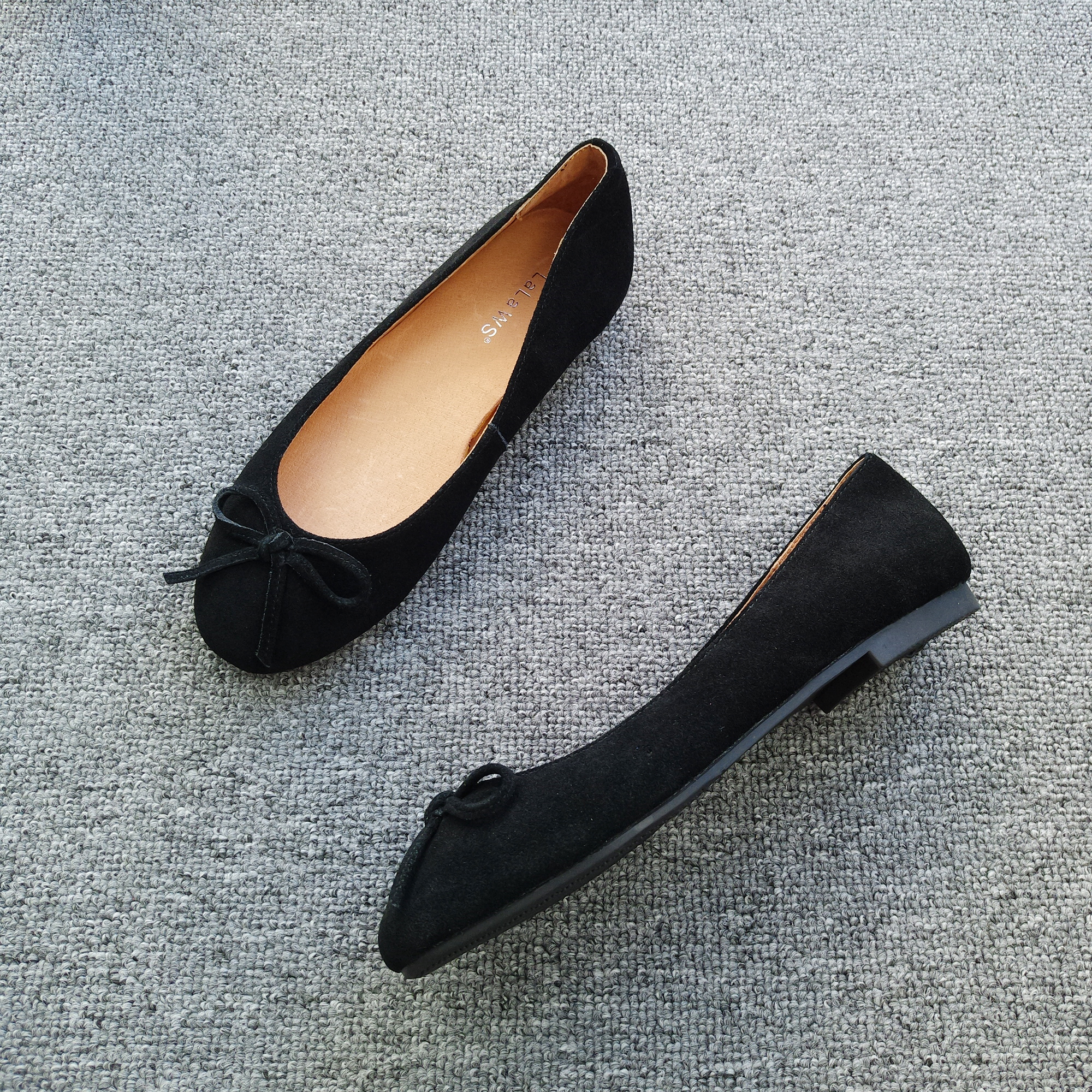 磨砂皮芭蕾舞平底单鞋软底浅口