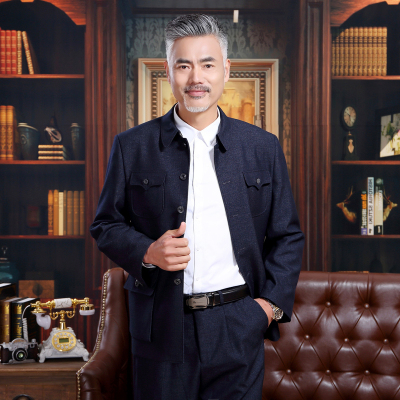 中老年人男装中山装外套爸爸装