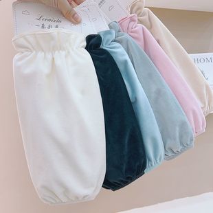 长款羽绒服袖套防污套袖女款秋冬棉衣袖头百搭纯色黑色米白色护袖