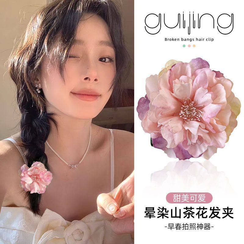 蔷薇初雨~粉蔷薇发夹春夏氛围感花神边夹旗袍汉服刘海碎发夹发饰,饰品/流行首饰/时尚饰品新,发饰,淘宝优惠券,粉丝福利购,淘宝优惠卷