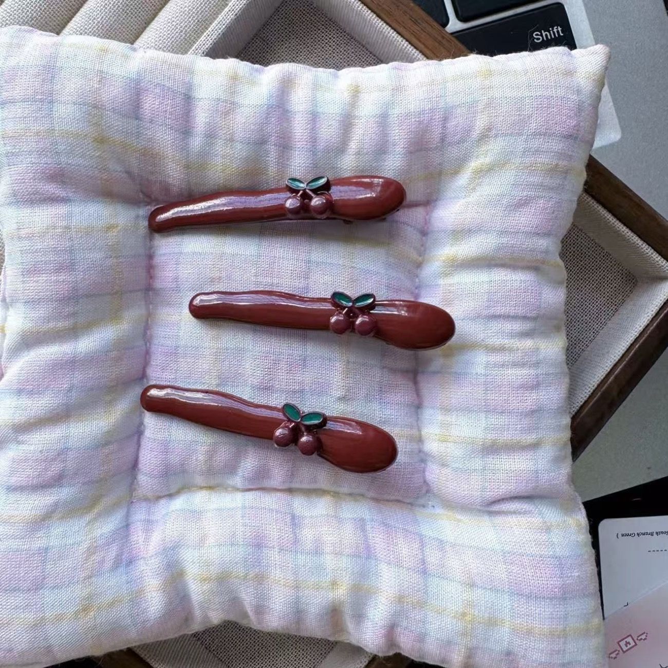 安可拉红可爱红色樱桃发夹刘海侧边鸭嘴发饰发卡新款头饰网红通用