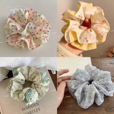 新款超大法式简约气质云朵大肠发圈高级丸子头饰复古发绳头绳发饰