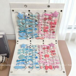 蓝色50个 发夹星星云朵碎发夹女刘海一字夹边夹发卡头发夹子头饰