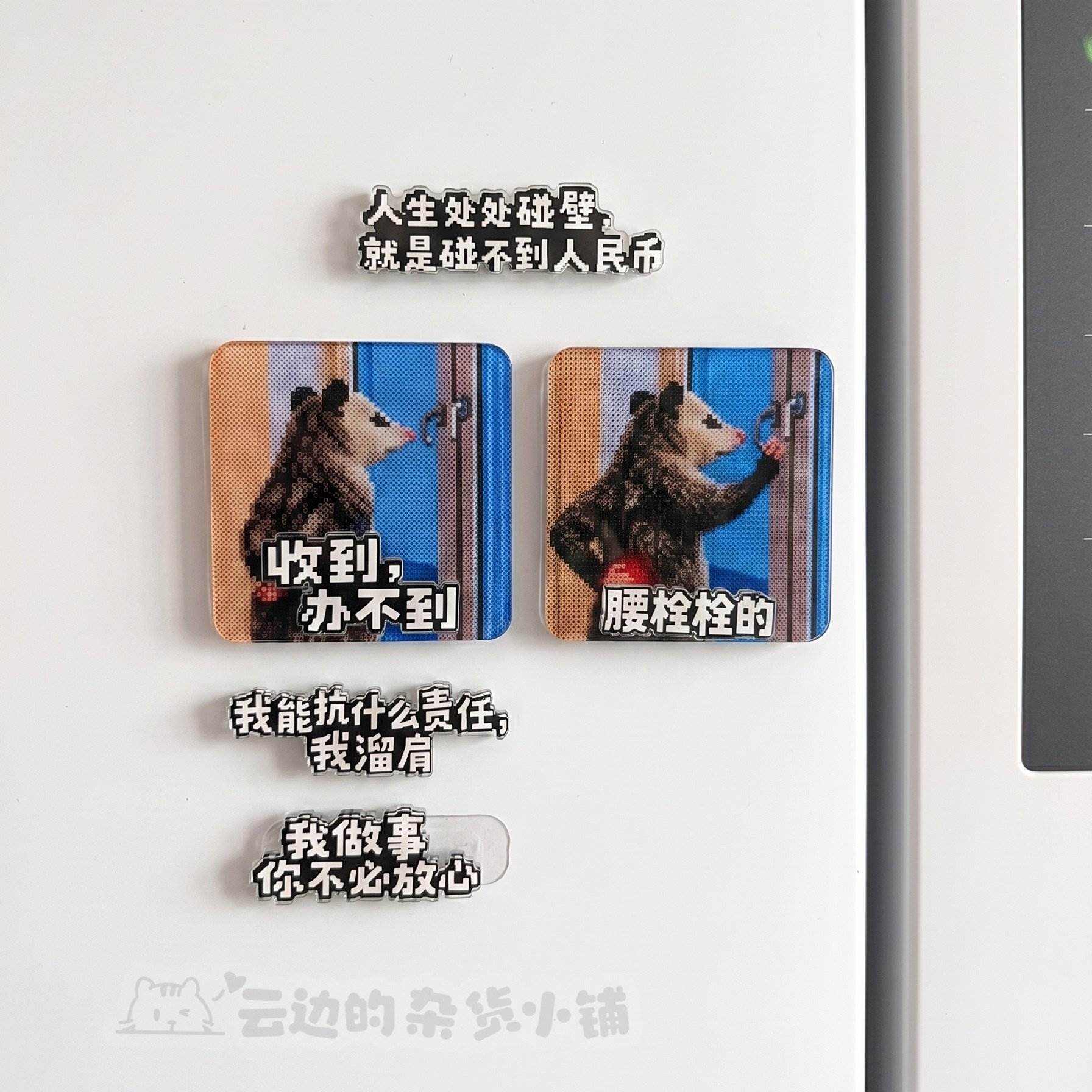 搞笑负鼠冰箱贴磁贴个性创意磁吸装饰品可爱小物件卡通冰箱装饰